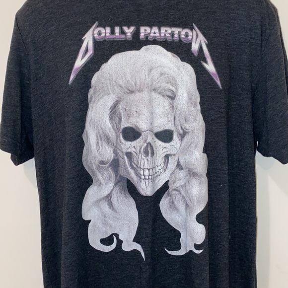 Unisex Distressed Dolly Parton Skull Graphic Tee - Picture 5 of 8